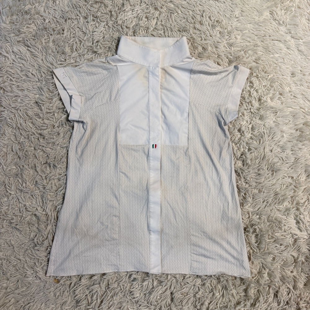 Women’s XL Tan For Horses Short Sleeve Horseback Riding Show Shirt